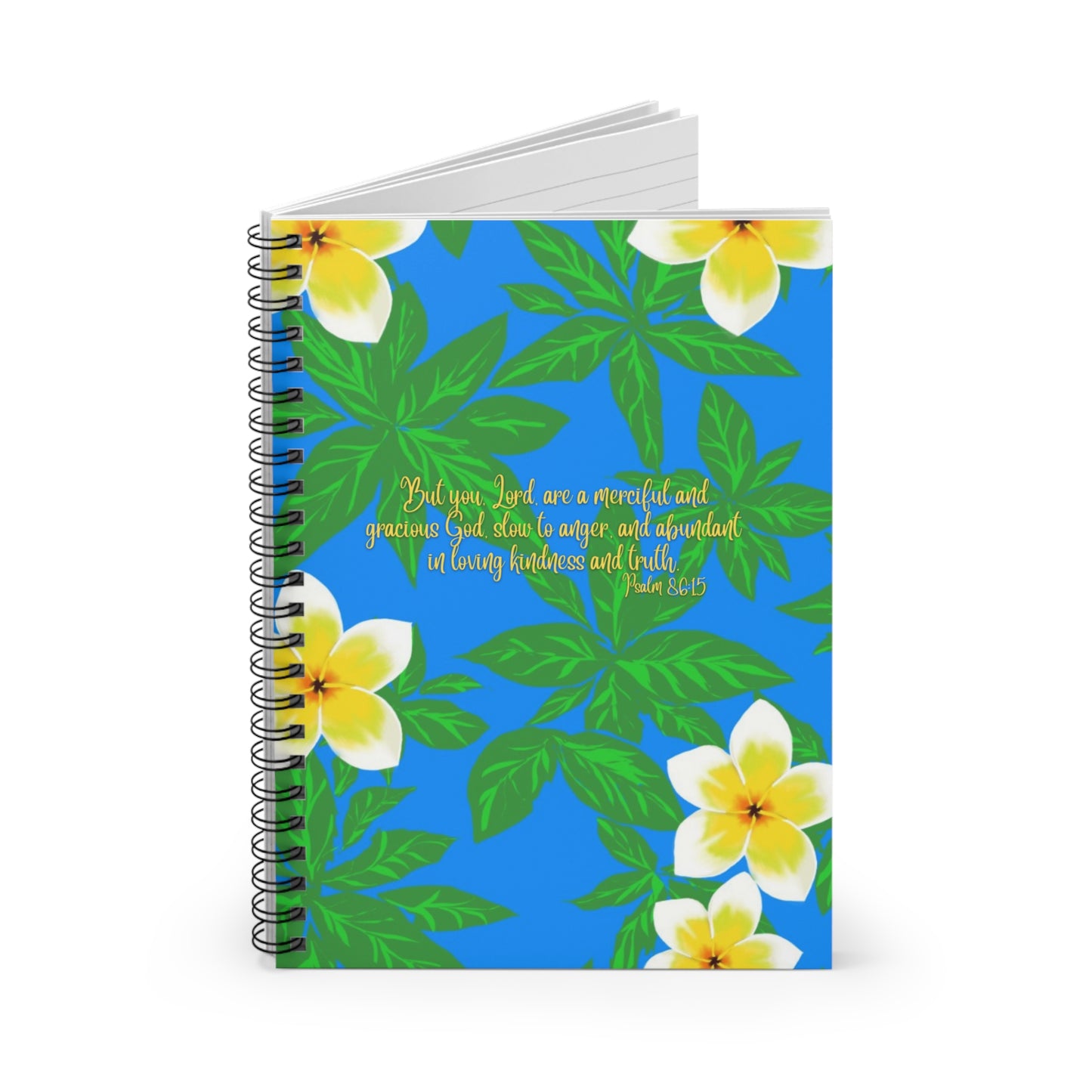 Plumeria Psalm 86:15, CTracyLouie Spiral Notebook