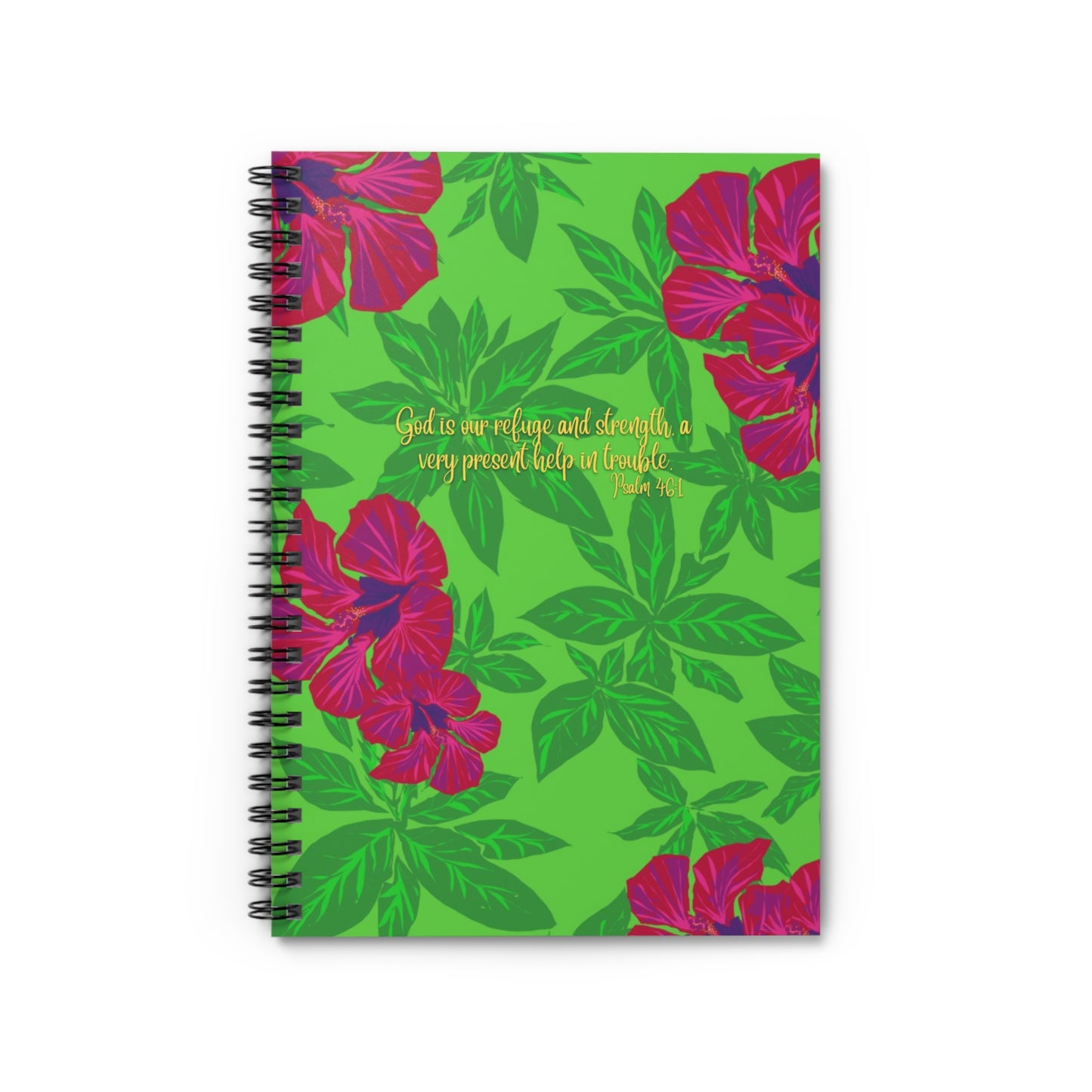 Hibiscus Psalm 46:1, CTracyLouie Spiral Notebook