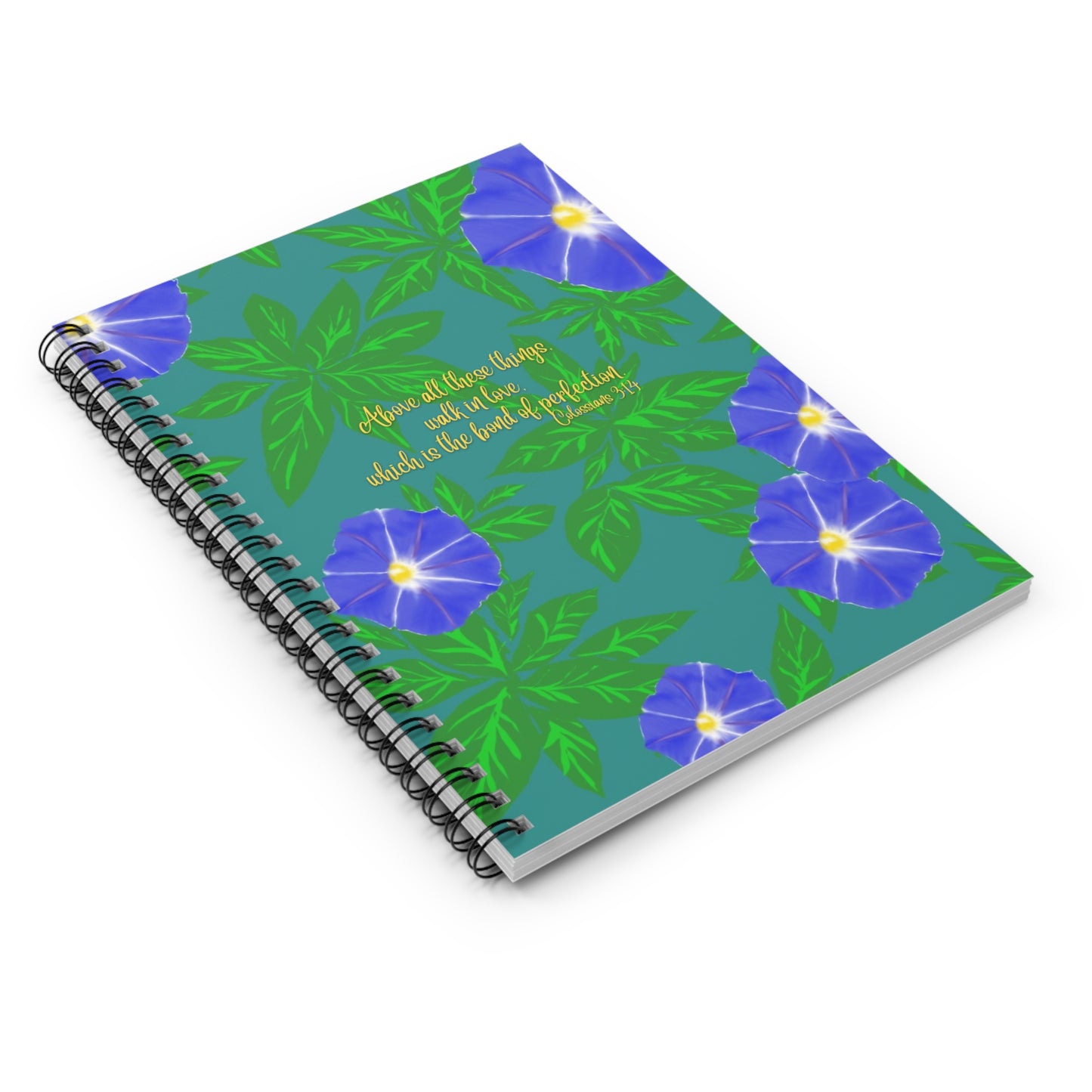 Morning Glory Colossians 3:14, CTracyLouie Spiral Notebook
