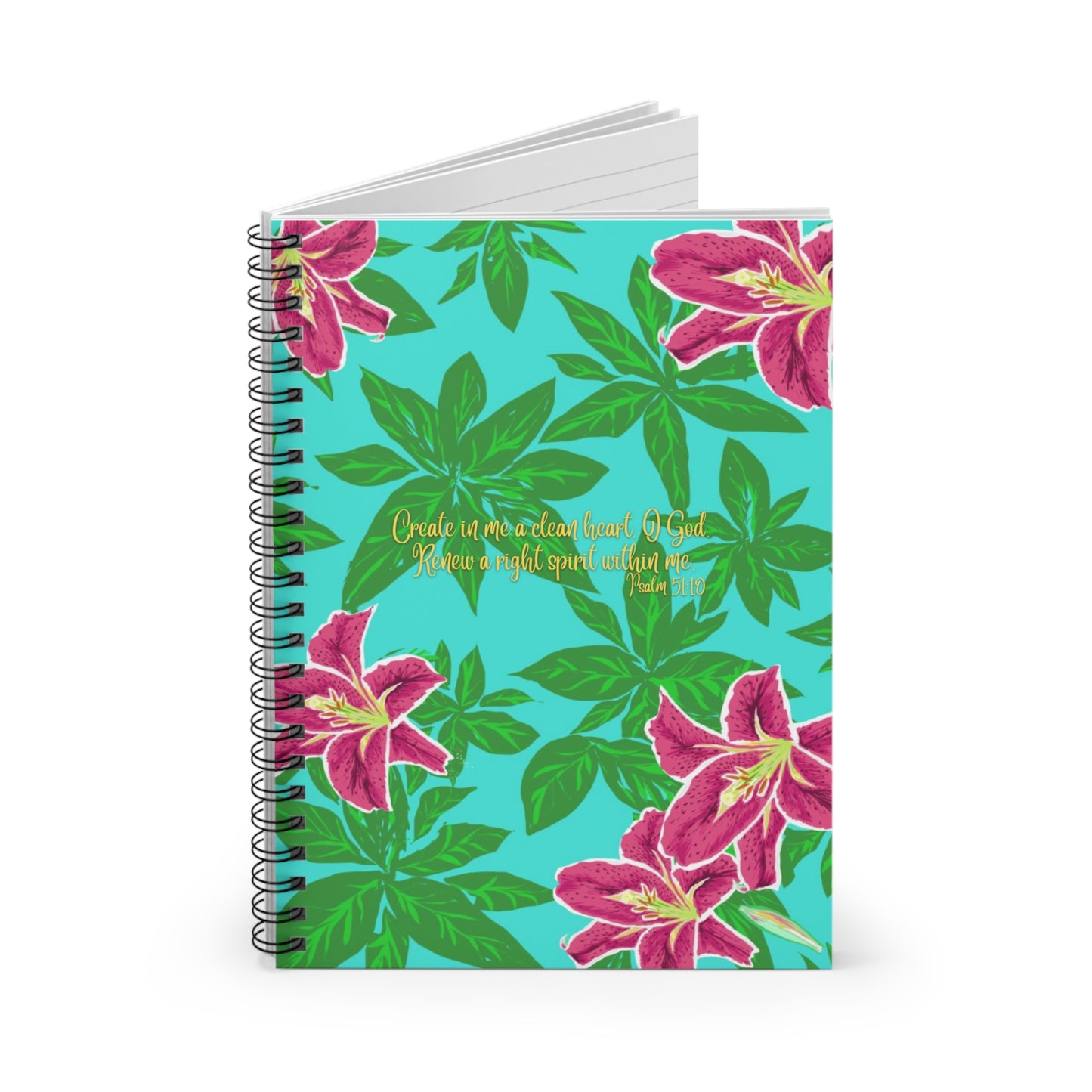 Lily Psalm 51:10, CTracyLouie Spiral Notebook