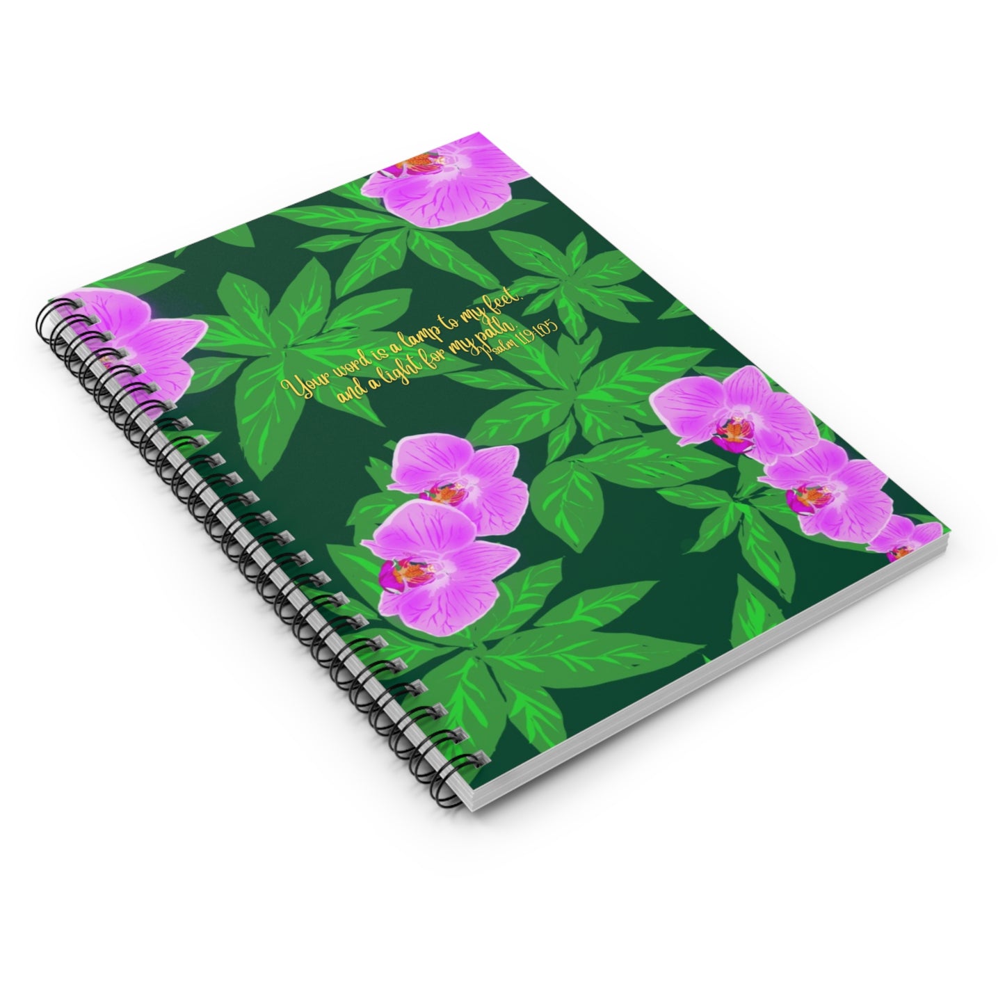 Orchid Psalm 119:105, CTracyLouie Spiral Notebook