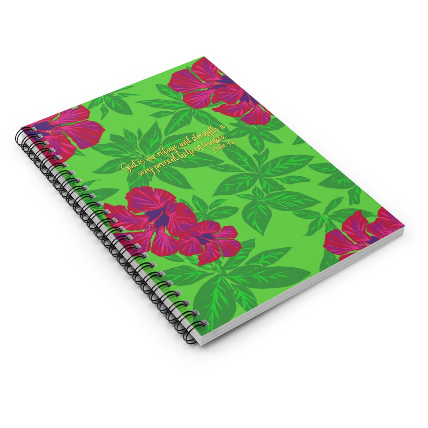 Hibiscus Psalm 46:1, CTracyLouie Spiral Notebook