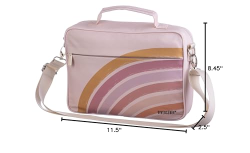 DIVERSEBEE Large Bible Cover with Handles and Shoulder Strap, Bible Carrying Case for Women, Bible Tote Bag, Church Bible Book Cover, Bible Accessories, Christian Gift (Rainbow)