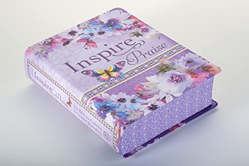 Tyndale NLT Inspire PRAISE Bible (LeatherLike, Purple Garden): Coloring Bible–Over 500 Illustrations to Color and Creative Journaling Bible Space, Religious Gifts That Inspire Connection with God