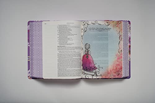 Tyndale NLT Inspire PRAISE Bible (LeatherLike, Purple Garden): Coloring Bible–Over 500 Illustrations to Color and Creative Journaling Bible Space, Religious Gifts That Inspire Connection with God