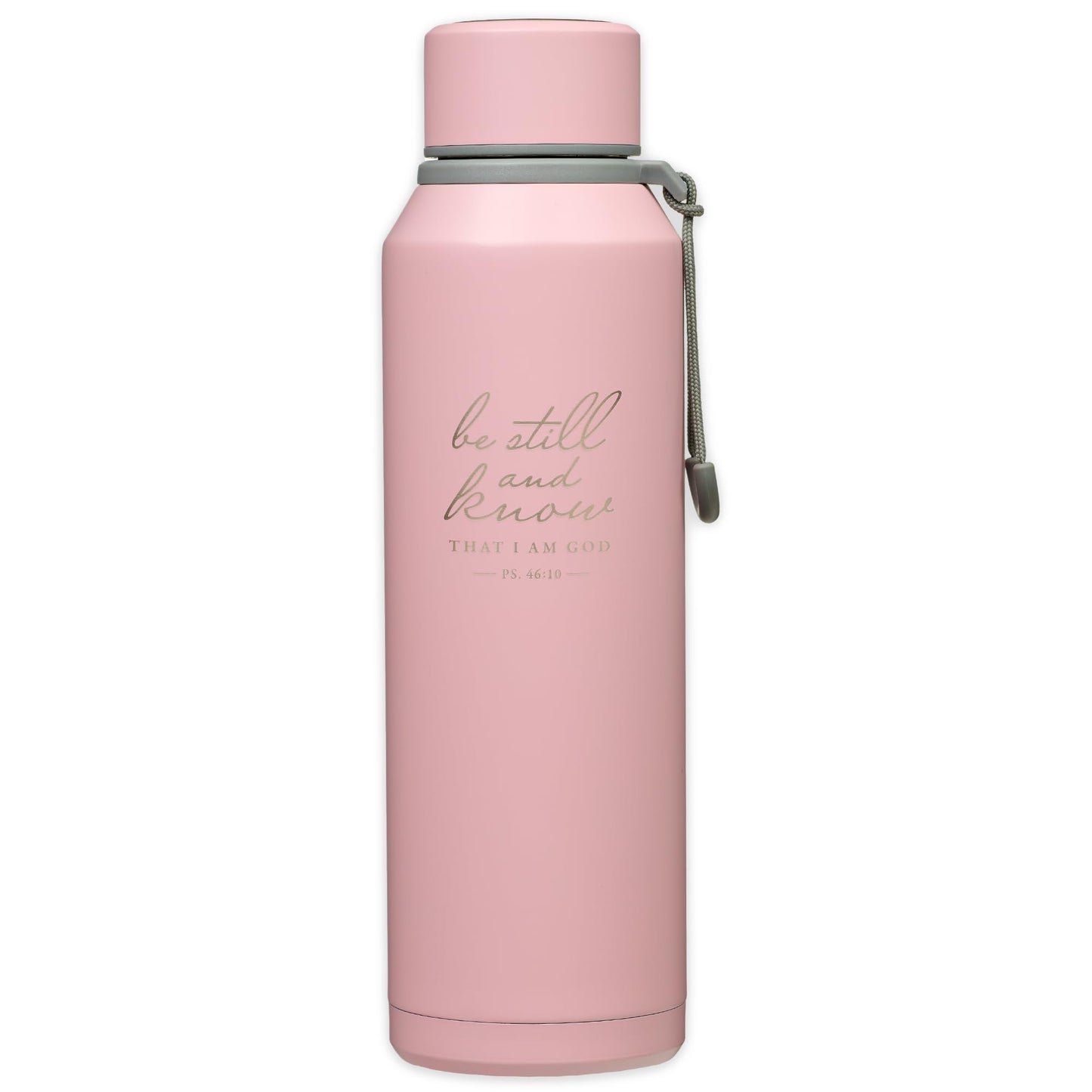 Christian Art Gifts Insulated Stainless Steel Double Wall Vacuum Sealed Water Bottle for Women: Be Still & Know - Psalm 46:10 Inspirational Bible Verse for Hot/Cold Liquids All Day, Pink, 24 fl. oz.