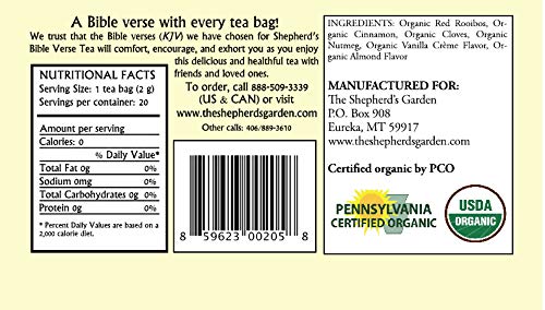 Organic Vanilla Almond Rooibos Bible Verse Tea