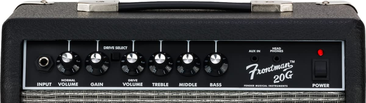 Fender Frontman 20G Guitar Combo Amplifier - Black Bundle with Cable and Austin Bazaar Exclusive 12-Pack Picks