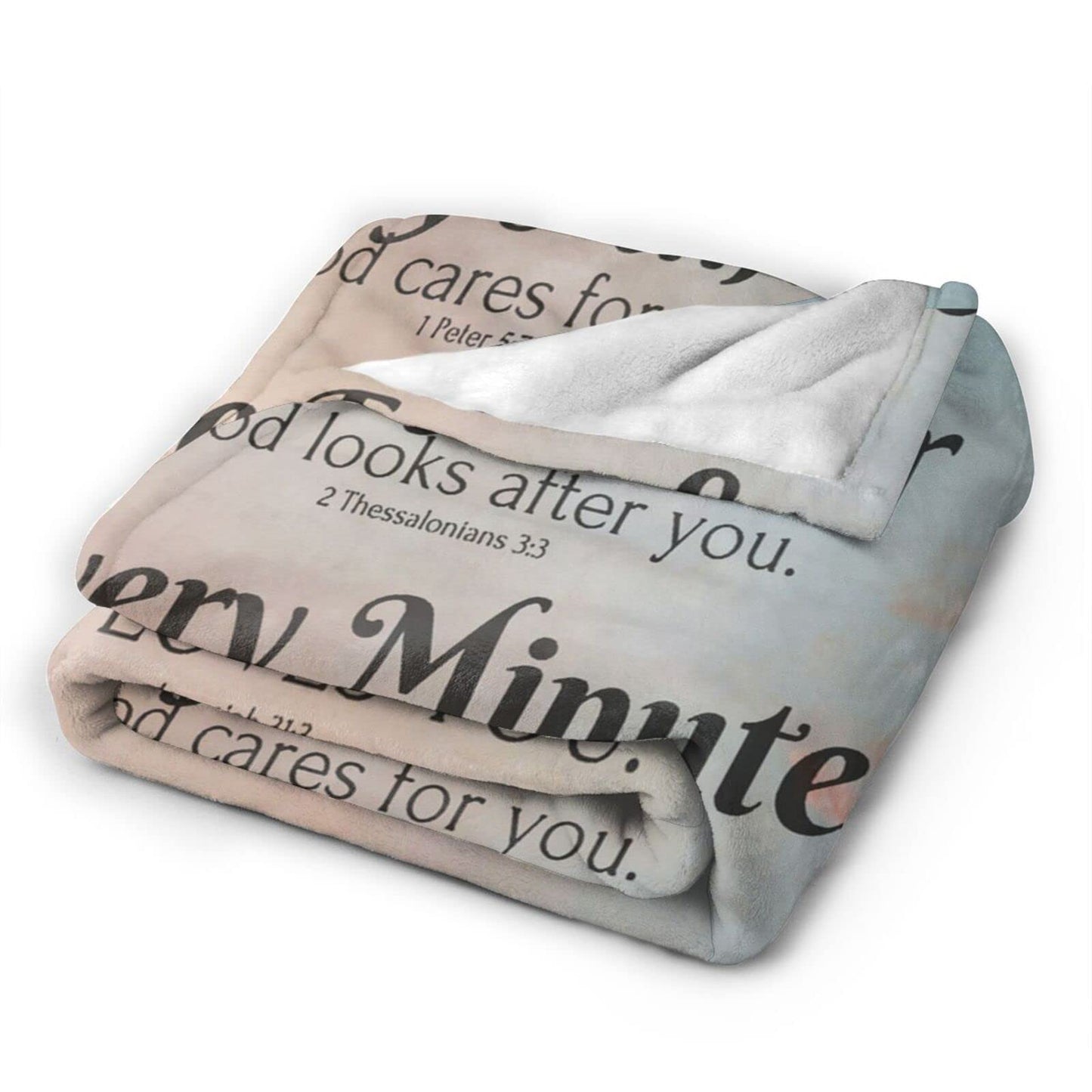 QETXVI Bible Verse Blanket with Inspirational Thoughts and Prayers- Religious Throw Blanket Soft Lightweight Cozy Plush Warm Blankets for Women Men Gift 40"X 50"