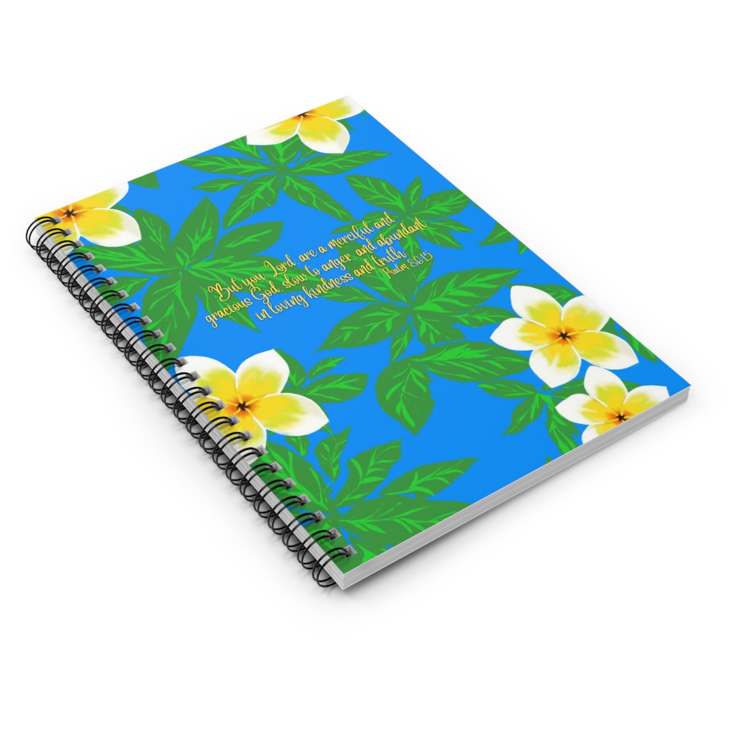 Plumeria Psalm 86:15, CTracyLouie Spiral Notebook