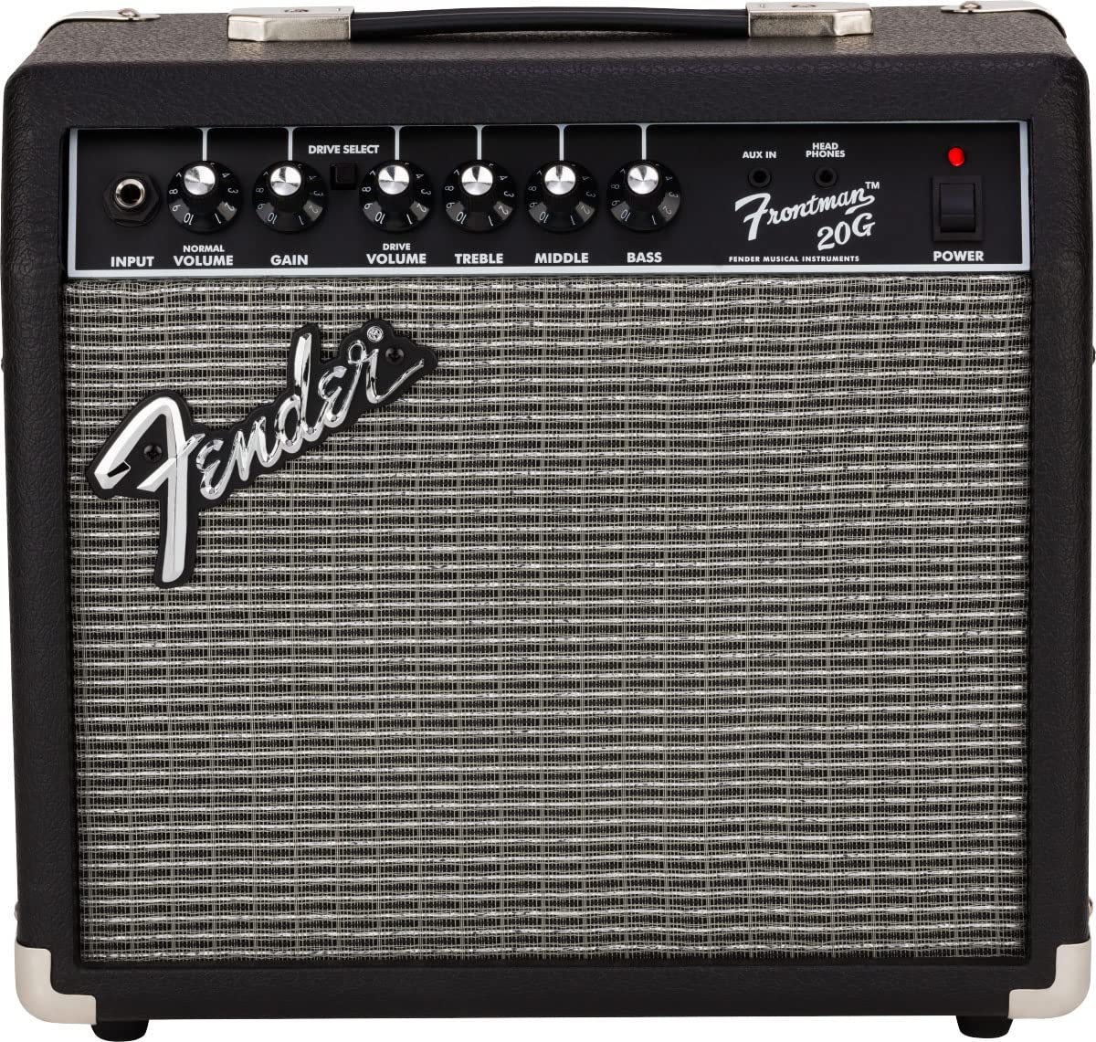 Fender Frontman 20G Guitar Combo Amplifier - Black Bundle with Cable and Austin Bazaar Exclusive 12-Pack Picks