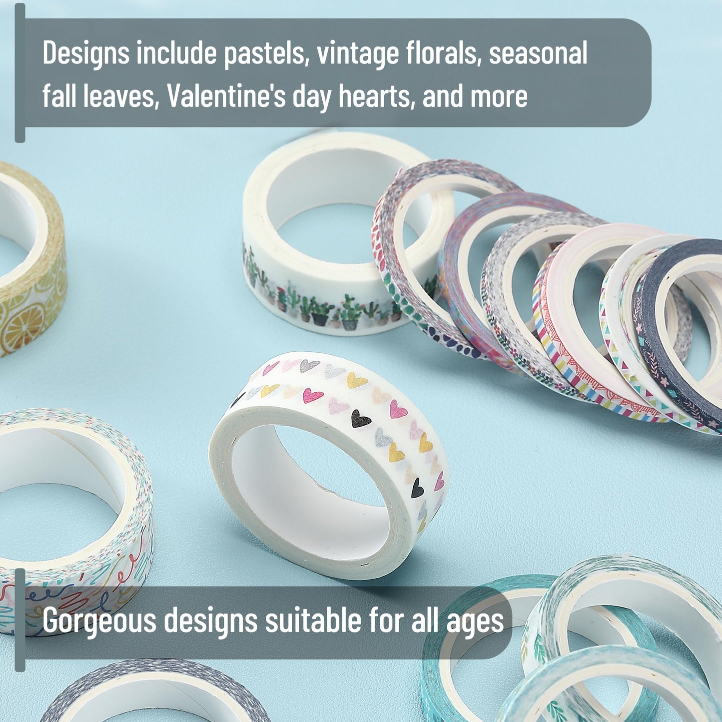 Mr. Pen- Washi Tape Set, 21 Rolls, Decorative Cute Floral Washi Tape for Bible Journaling, Bullet Journal Supplies