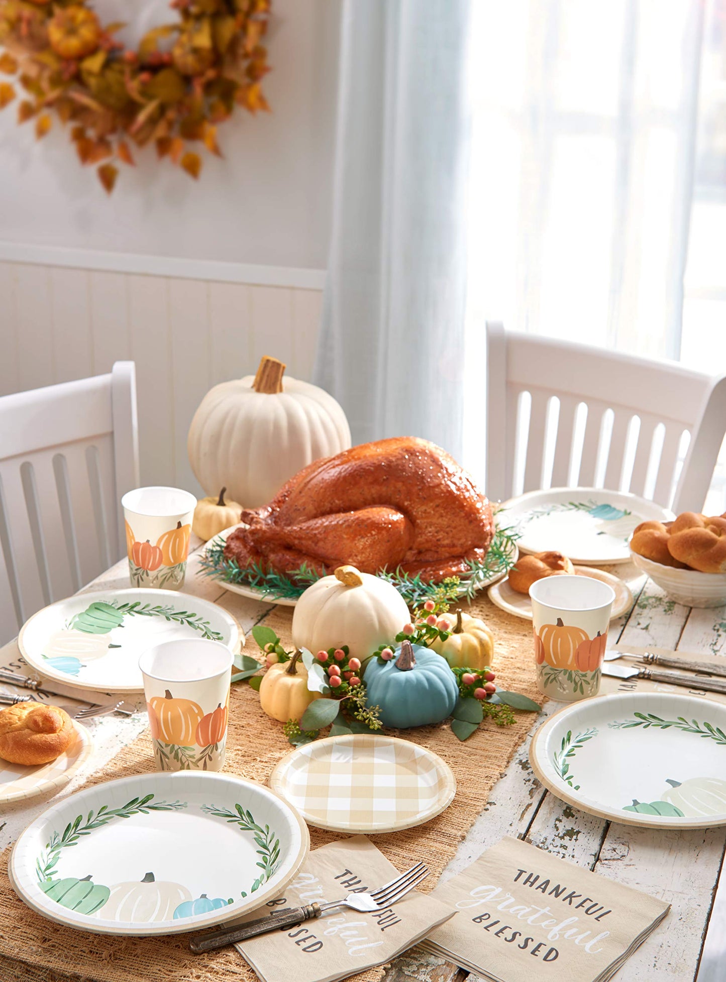 American Greetings 50-Count 6.5 in. x 6.5 in. Lunch Napkins, Grateful Thanksgiving Party Supplies
