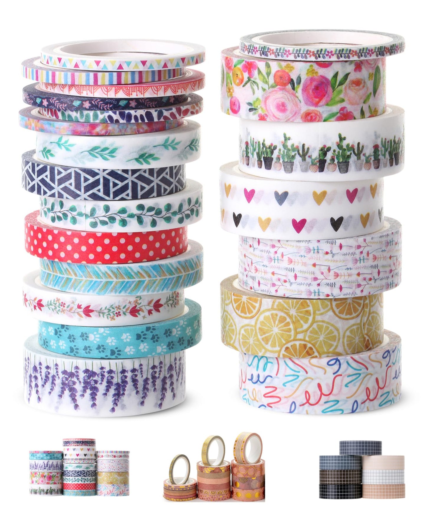 Mr. Pen- Washi Tape Set, 21 Rolls, Decorative Cute Floral Washi Tape for Bible Journaling, Bullet Journal Supplies