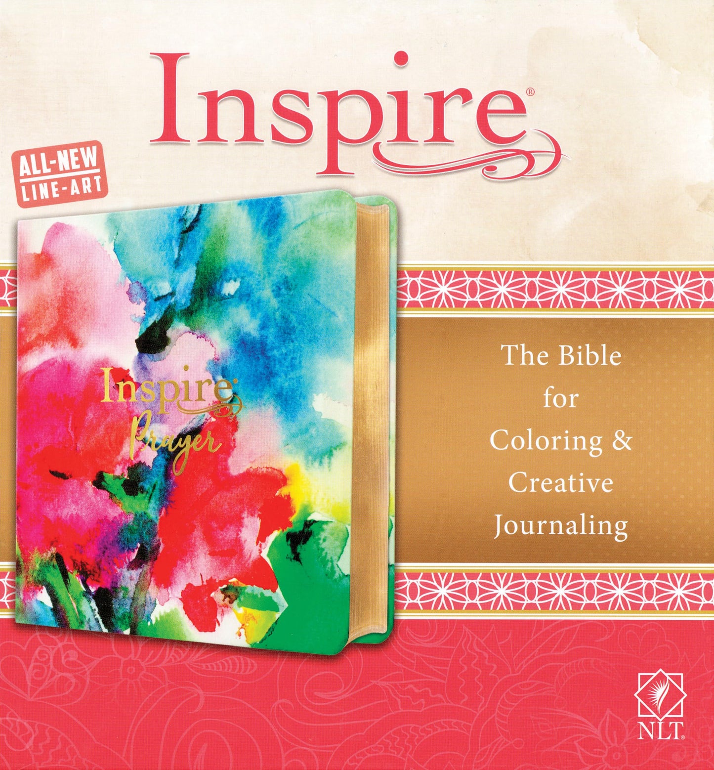 Inspire PRAYER Bible NLT (LeatherLike, Joyful Colors with Gold Foil Accents): The Bible for Coloring & Creative Journaling