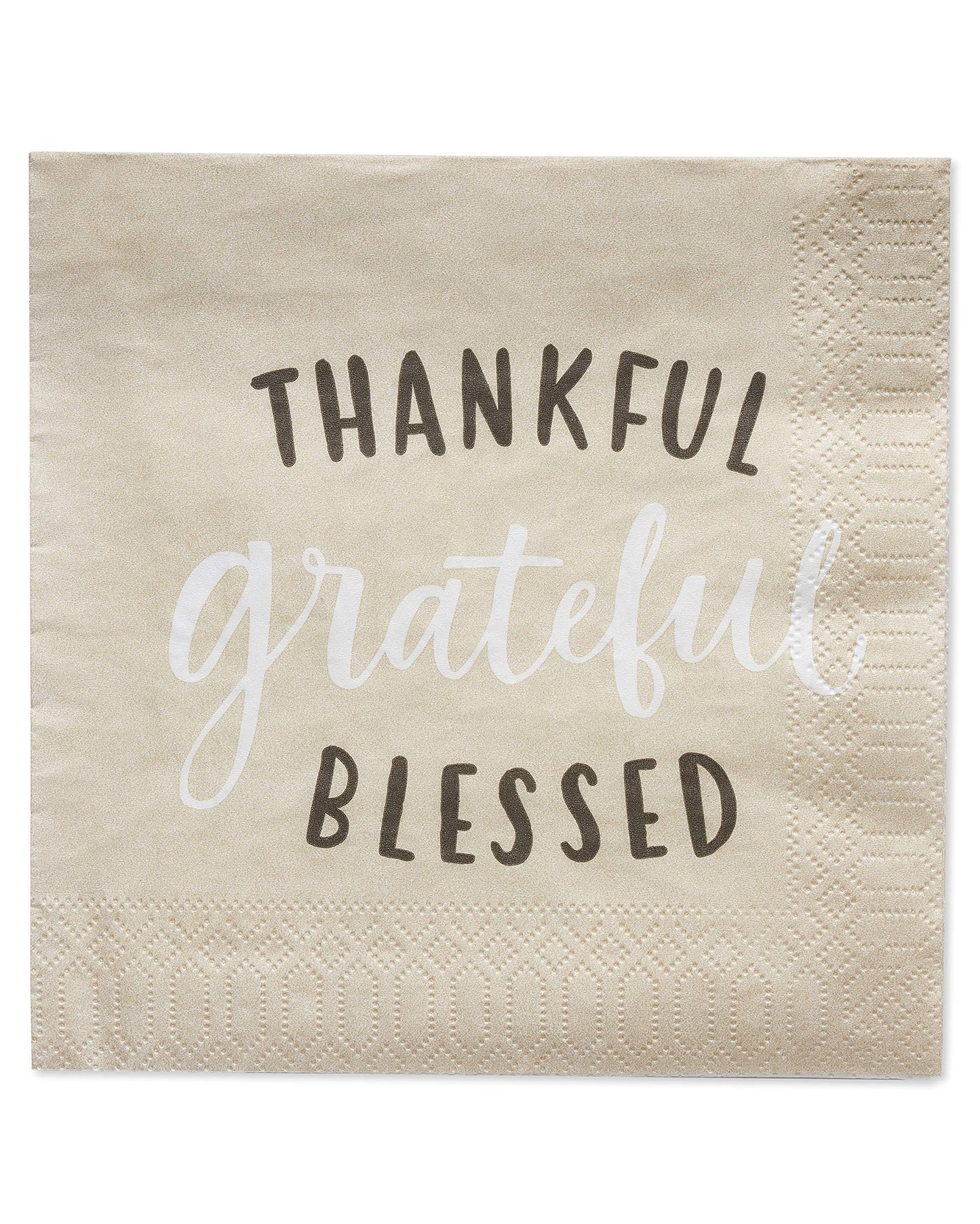 American Greetings 50-Count 6.5 in. x 6.5 in. Lunch Napkins, Grateful Thanksgiving Party Supplies
