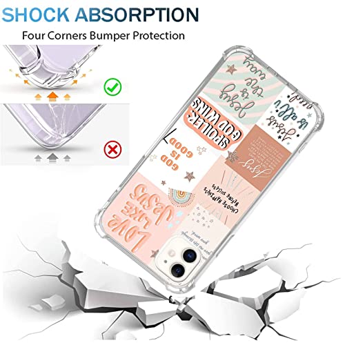 Boho Jesus Collage Phone Case Compatible with iPhone 11, Christian Quote Collage Case for Girl Women Men, Unique Soft TPU Bumper Cover Case for iPhone 11