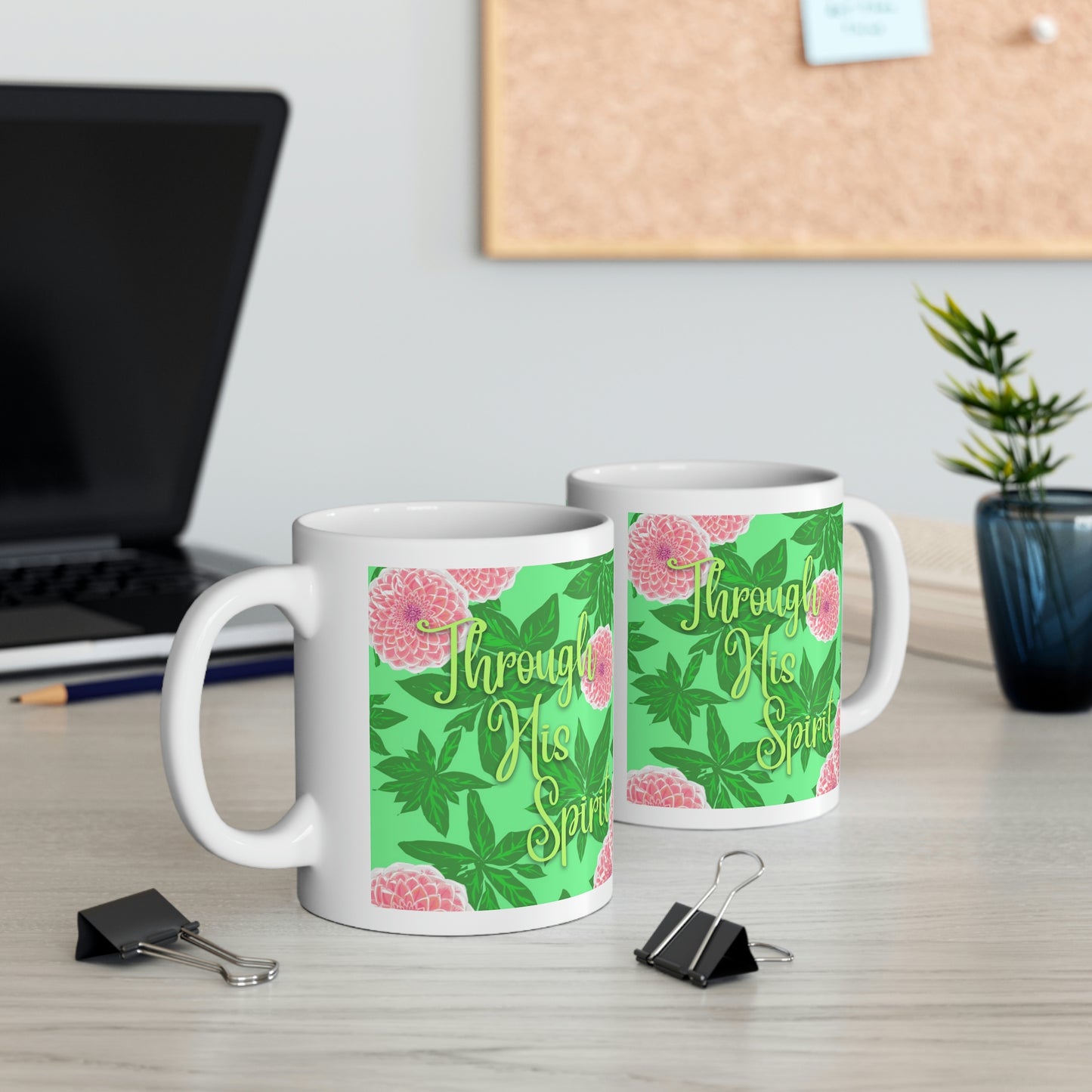 Through His Spirit, CTracyLouie Ceramic Mug 11oz