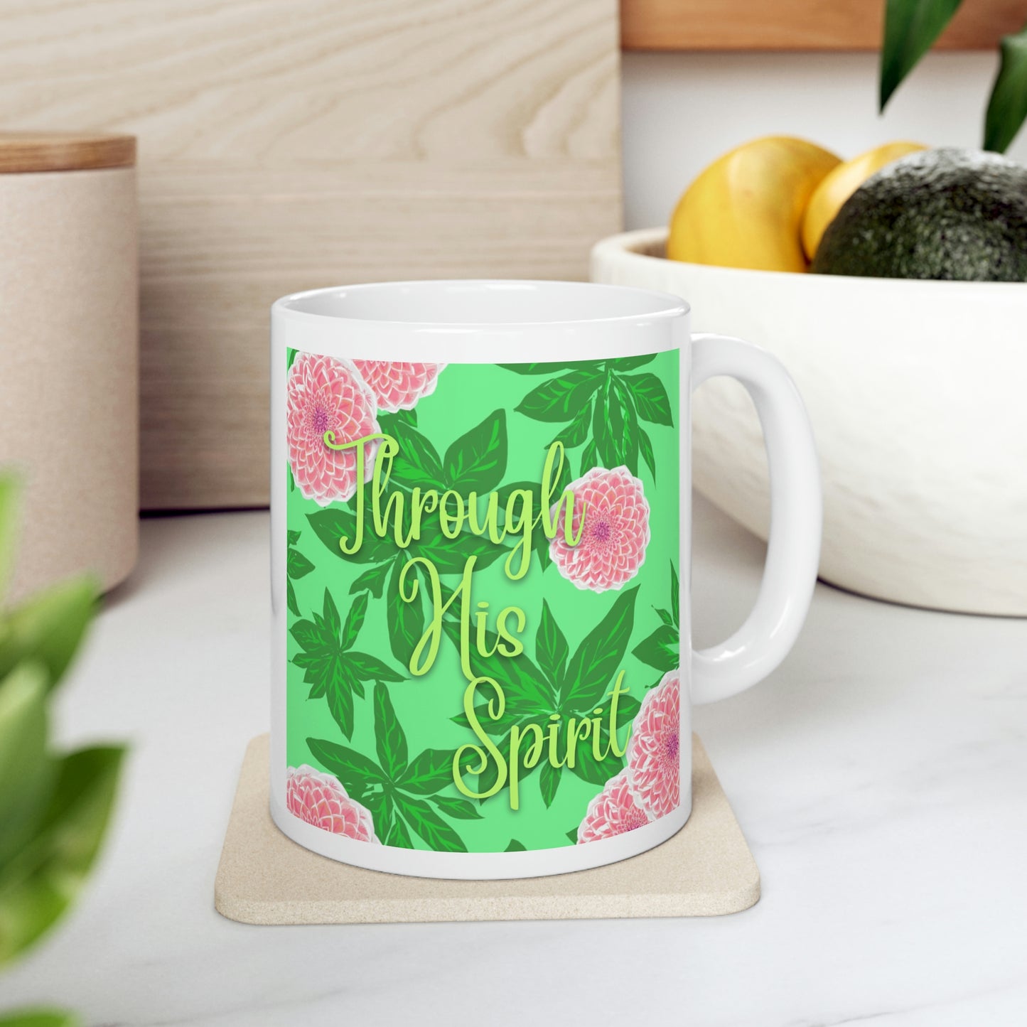 Through His Spirit, CTracyLouie Ceramic Mug 11oz