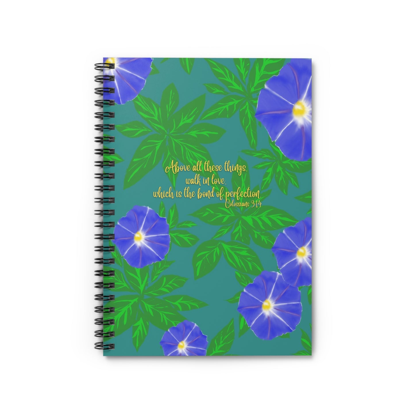 Morning Glory Colossians 3:14, CTracyLouie Spiral Notebook