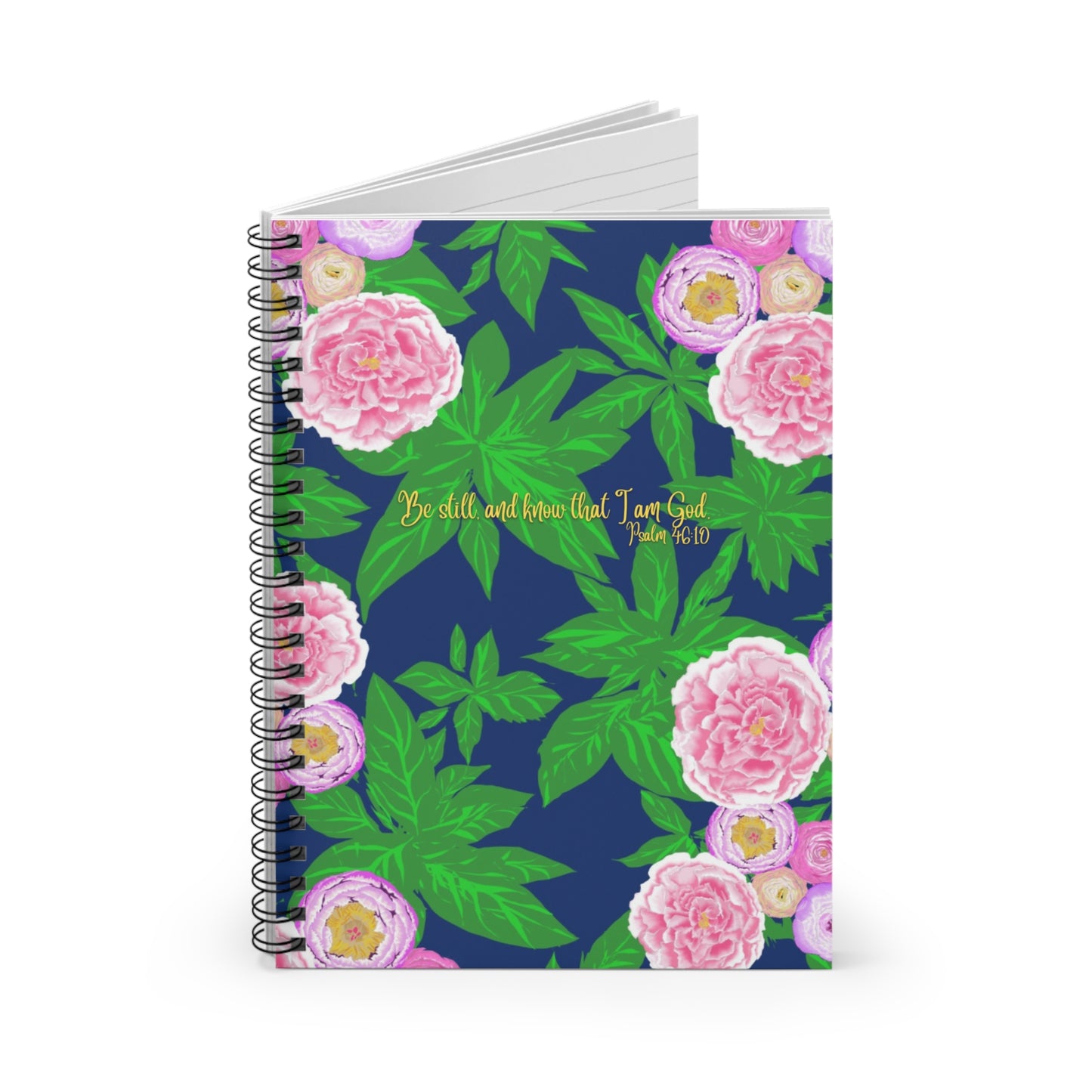 Peony Psalm 46:10, CTracyLouie Spiral Notebook