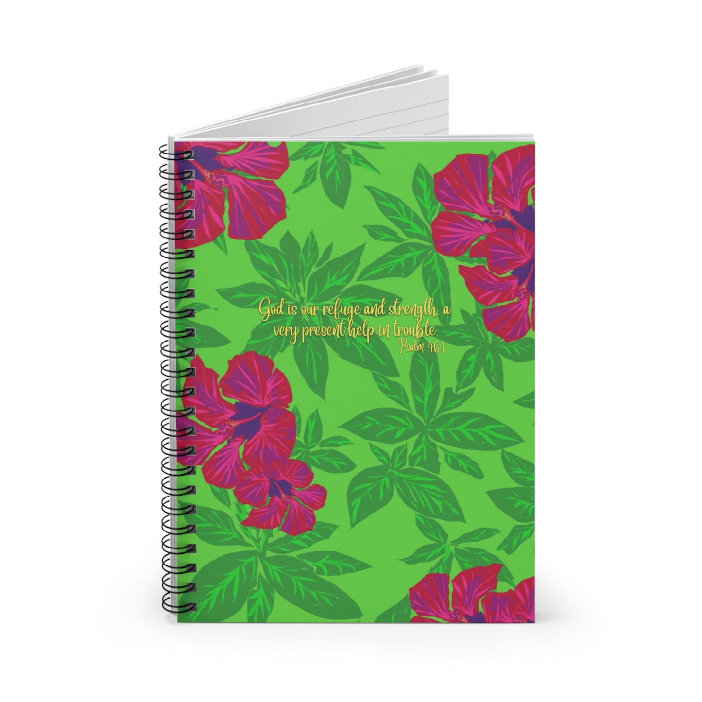 Hibiscus Psalm 46:1, CTracyLouie Spiral Notebook
