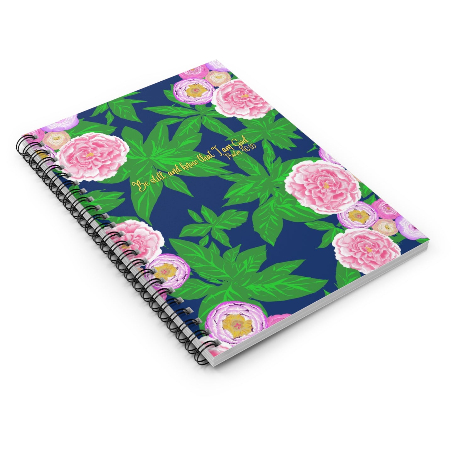 Peony Psalm 46:10, CTracyLouie Spiral Notebook