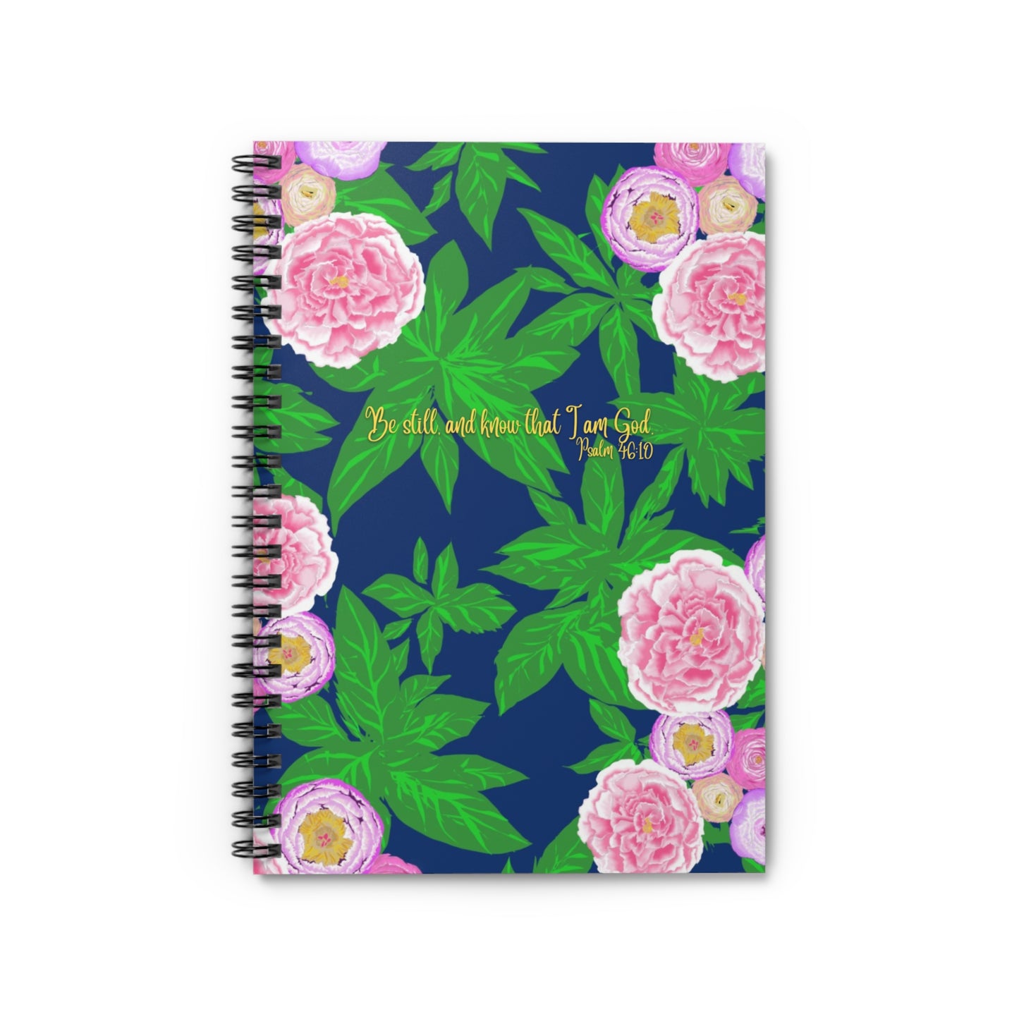 Peony Psalm 46:10, CTracyLouie Spiral Notebook