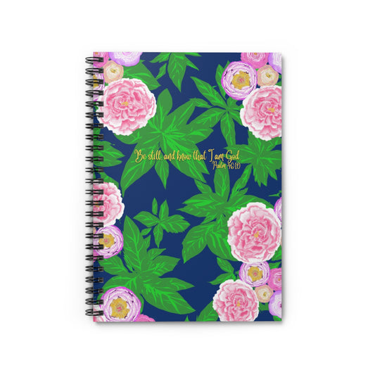 Peony Psalm 46:10, CTracyLouie Spiral Notebook