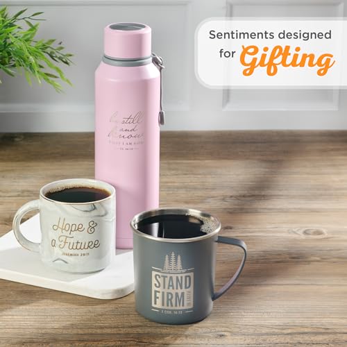 Christian Art Gifts Insulated Stainless Steel Double Wall Vacuum Sealed Water Bottle for Women: Be Still & Know - Psalm 46:10 Inspirational Bible Verse for Hot/Cold Liquids All Day, Pink, 24 fl. oz.