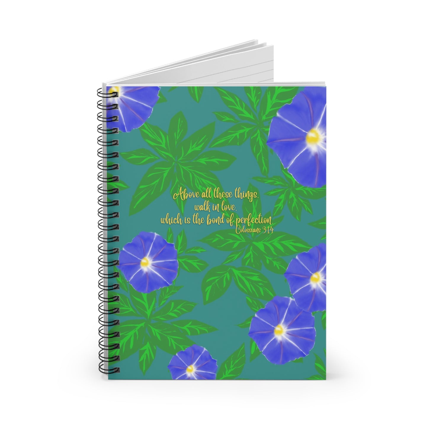 Morning Glory Colossians 3:14, CTracyLouie Spiral Notebook