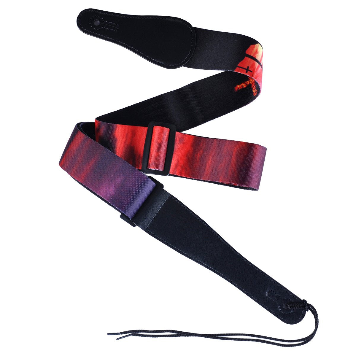 Guitar Strap for Acoustic - Vintage Strap for Classical and Electric Guitars Adjustable Soft Polyester Cotton Strap with Free Guitar Picks (Sunset)