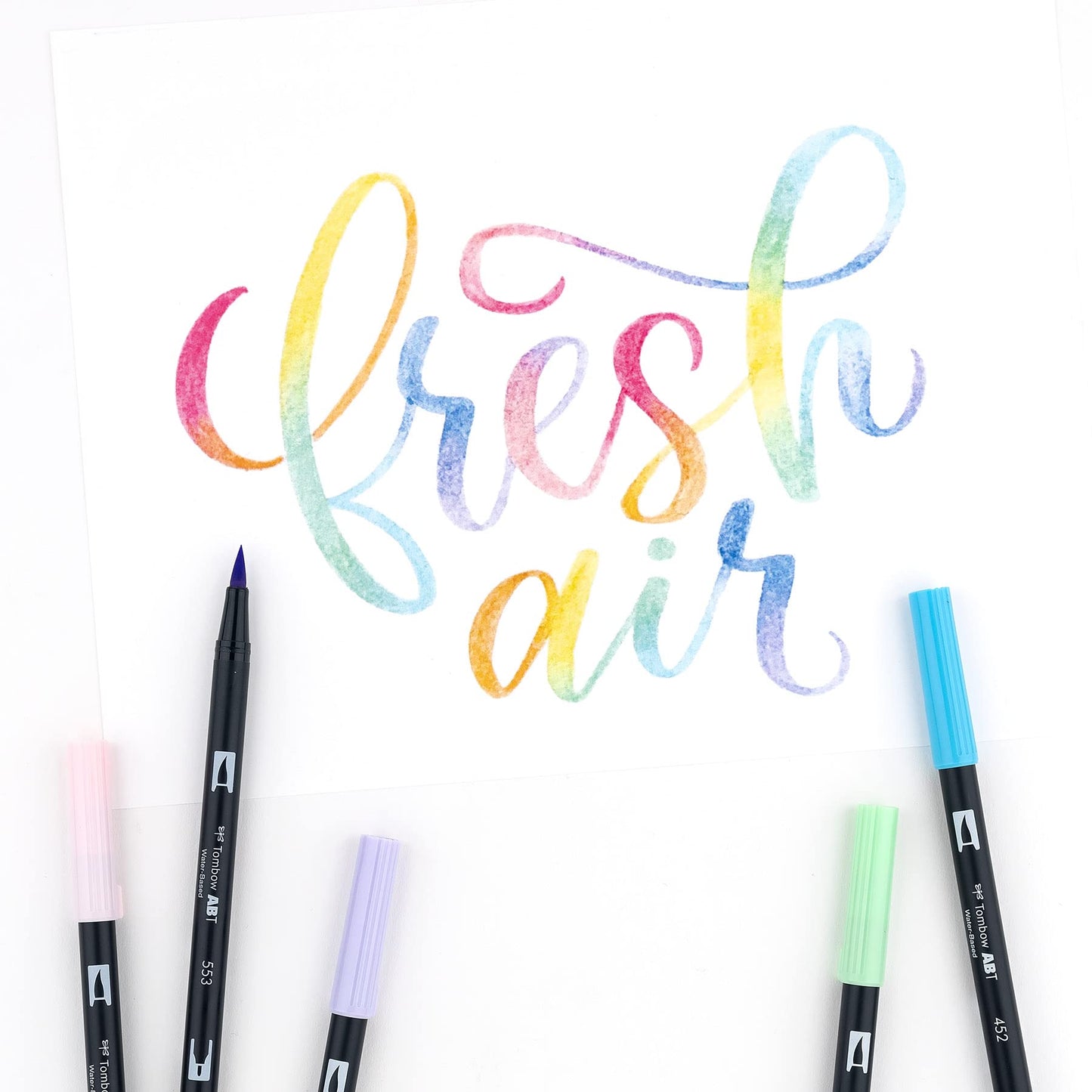 Tombow 56187 Dual Brush Pen Art Markers, Pastel, 10-Pack. Blendable, Brush and Fine Tip Markers