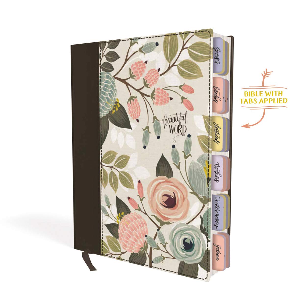 NIV, Beautiful Word Bible, Updated Edition, Journal Edition for Women, 600+ Full-Color Illustrated Verses, Peel/Stick Bible Tabs, Floral Cloth over Board, Red Letter, Comfort Print