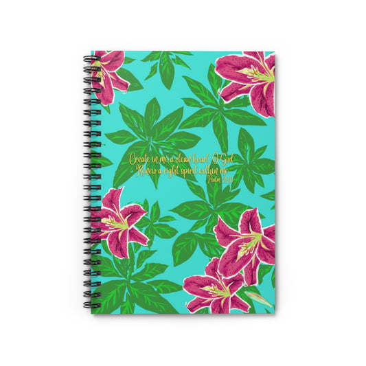 Lily Psalm 51:10, CTracyLouie Spiral Notebook
