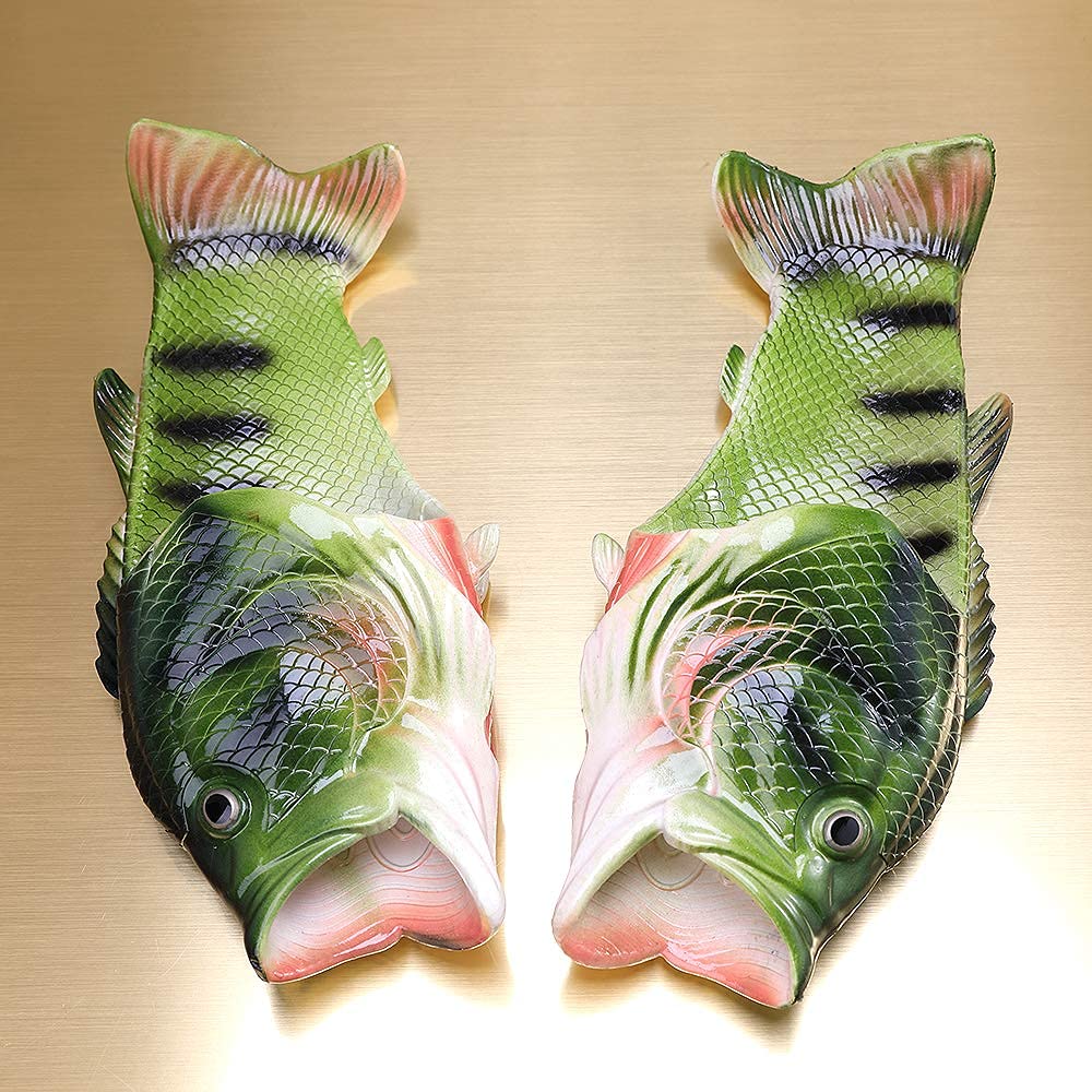Unisex Fish Slippers, bass Sandals, Animal Slippers Animal Fish Slippers,