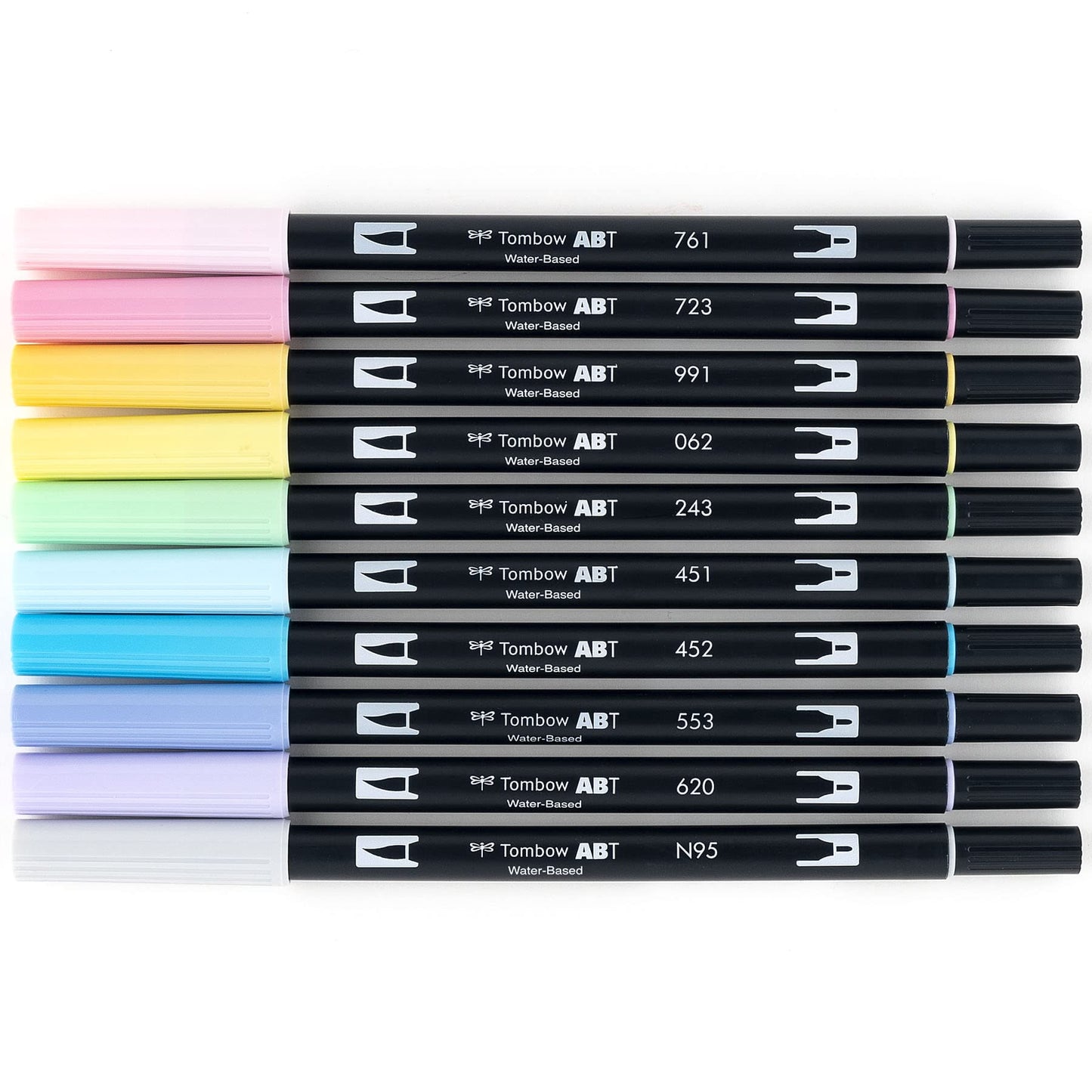 Tombow 56187 Dual Brush Pen Art Markers, Pastel, 10-Pack. Blendable, Brush and Fine Tip Markers