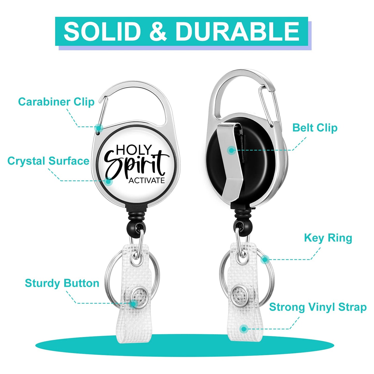 Plifal ID Badge Holder with Lanyard and Retractable Badge Reel Belt Clip, Unique Christian Key Keychain Lanyards Clip On Badge Extender Vertical ID Sleeve for Women Men