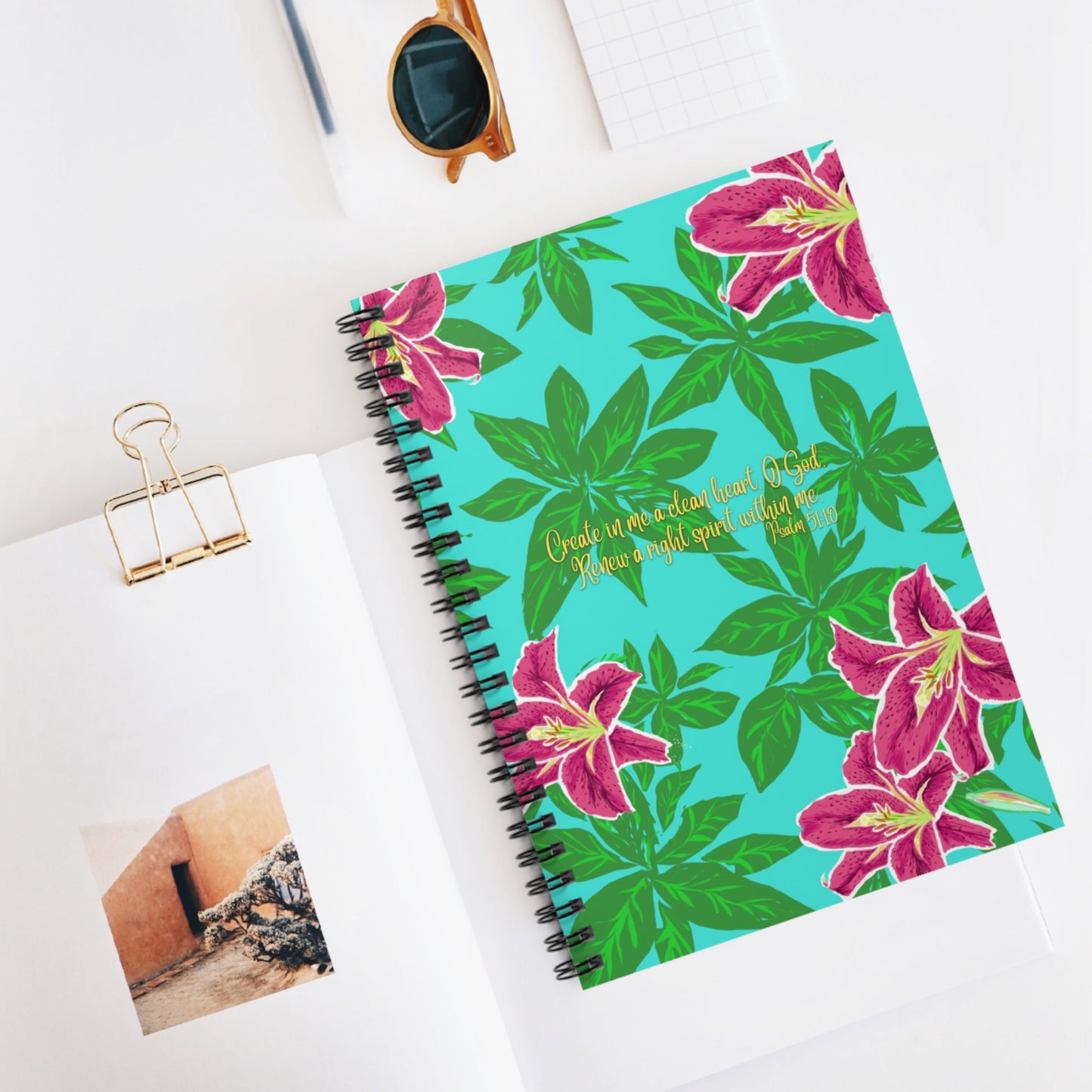 Lily Psalm 51:10, CTracyLouie Spiral Notebook