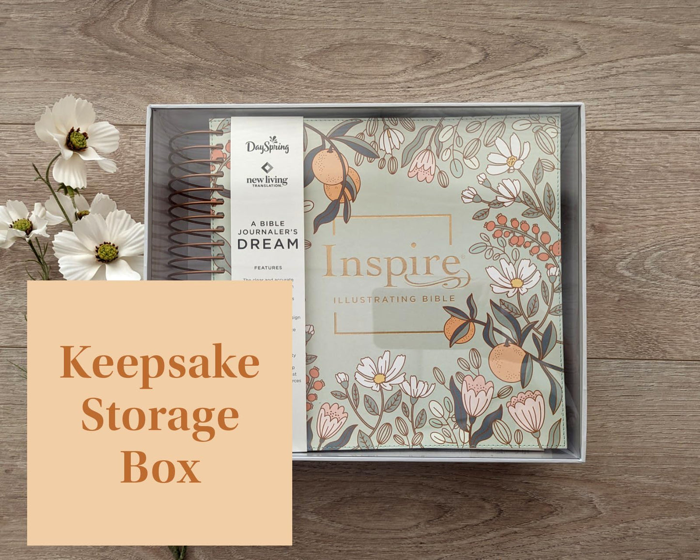 NLT DaySpring Inspire Illustrating Bible, Filament Enabled (Spiral Bound, Mint Floral Garden)