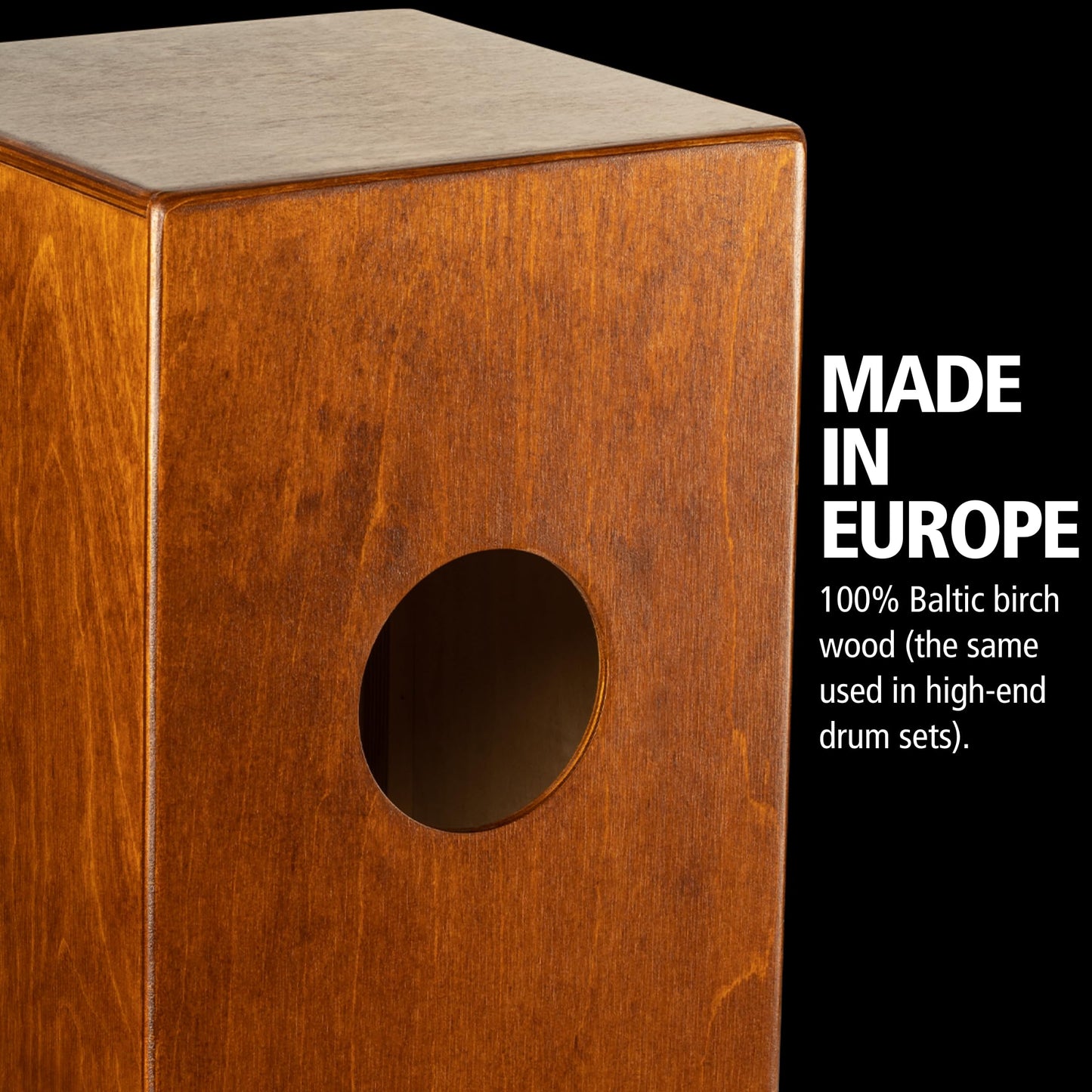 Meinl Percussion Jam Cajon Box Drum with Snare and Bass Tone for Acoustic Music — Made in Europe — Baltic Birch Wood, Play with Your Hands, 2-Year Warranty (JC50LBNT)