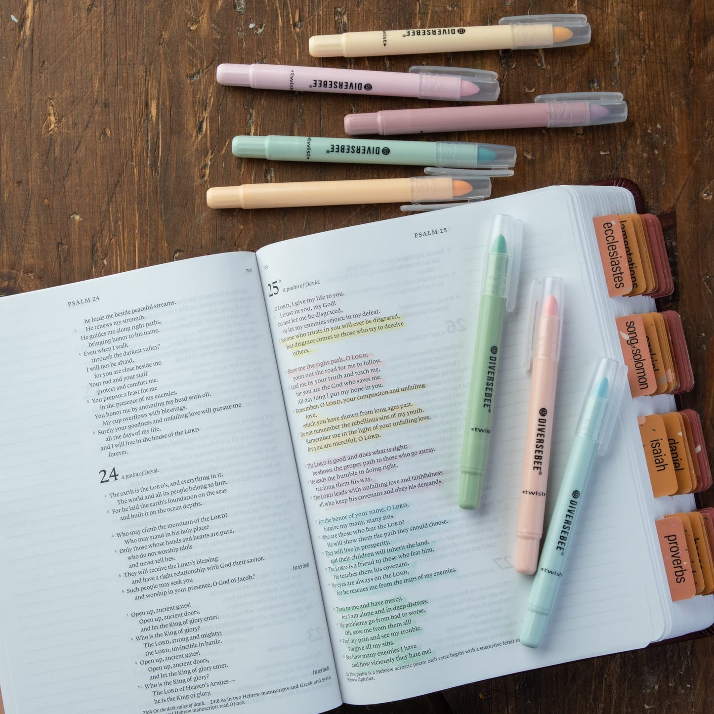 DIVERSEBEE Bible Highlighters and Pens No Bleed, 8 Pack Assorted Colors Gel Highlighters Set, Cute Bible Markers Study Journaling School Supplies & Accessories (Pastel)