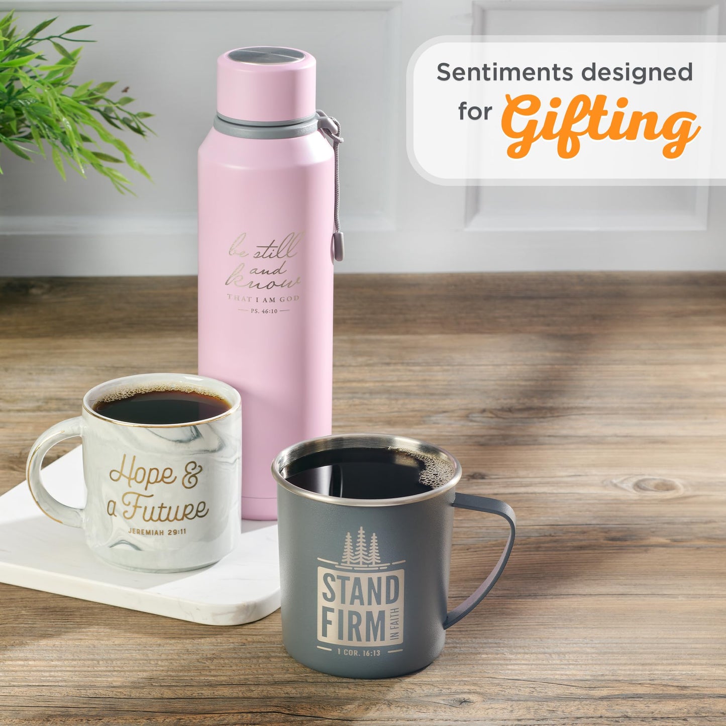 Christian Art Gifts Insulated Stainless Steel Double Wall Vacuum Sealed Water Bottle for Women: Be Still & Know - Psalm 46:10 Inspirational Bible Verse for Hot/Cold Liquids All Day, Pink, 24 fl. oz.