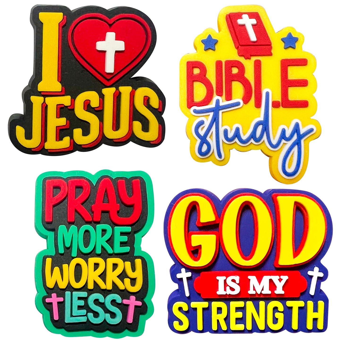 Leverzo 12 Christian Shoe Charms Accessories & Pins – Gifts for Women, Teens, Girls, Boys & Adults | Jesus Shoe Charms for Bubble Slides for Church, Birthday Gift