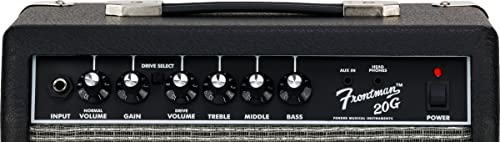 Fender Frontman 20G Guitar Combo Amplifier - Black Bundle with Cable and Austin Bazaar Exclusive 12-Pack Picks