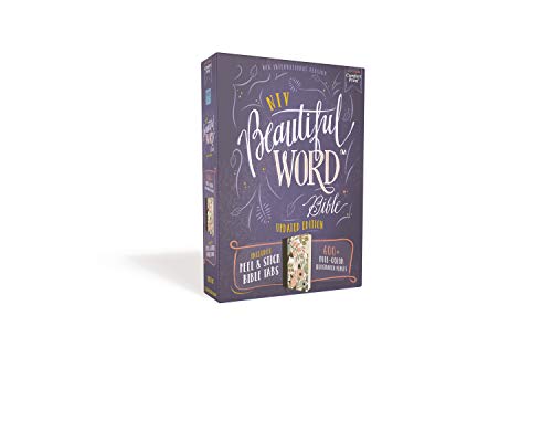 NIV, Beautiful Word Bible, Updated Edition, Journal Edition for Women, 600+ Full-Color Illustrated Verses, Peel/Stick Bible Tabs, Floral Cloth over Board, Red Letter, Comfort Print