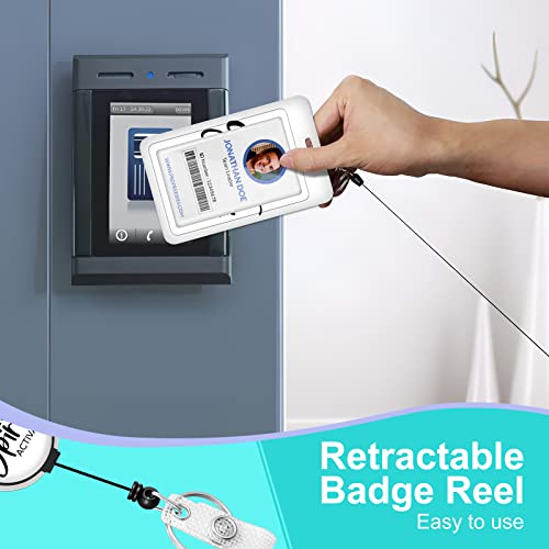 Plifal ID Badge Holder with Lanyard and Retractable Badge Reel Belt Clip, Unique Christian Key Keychain Lanyards Clip On Badge Extender Vertical ID Sleeve for Women Men