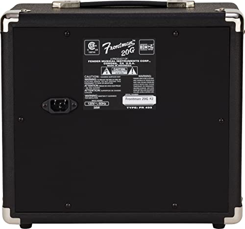 Fender Frontman 20G Guitar Combo Amplifier - Black Bundle with Cable and Austin Bazaar Exclusive 12-Pack Picks