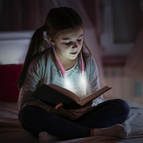 Glocusent LED Neck Reading Light, Book Light for Reading in Bed, 3 Colors,  6 Brightness Levels, Bendable Arms, Rechargeable, Long Lasting, Perfect for