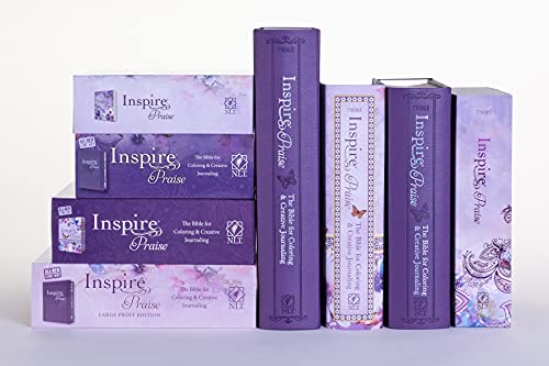 Tyndale NLT Inspire PRAISE Bible (LeatherLike, Purple Garden): Coloring Bible–Over 500 Illustrations to Color and Creative Journaling Bible Space, Religious Gifts That Inspire Connection with God